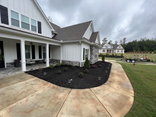  alt='Blake’s company did a fantastic job with our mulch/pine straw and we will use him again and again.  Highly recommended!!'