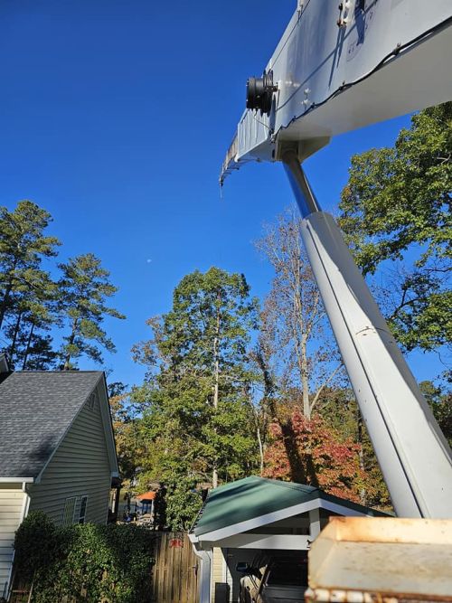  alt='Had a storm come through recently which snapped a pine tree in half beside my house'