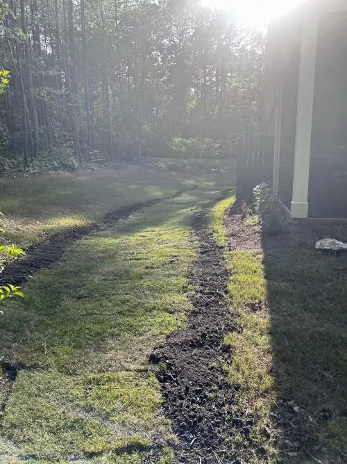 We had Carlos and his crew install a French drain in our new home after the original landscaper did not grade adequately