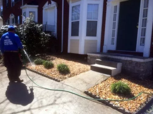 Placed fence along rear yard (which faces trafficed road). Also cemented patio slab